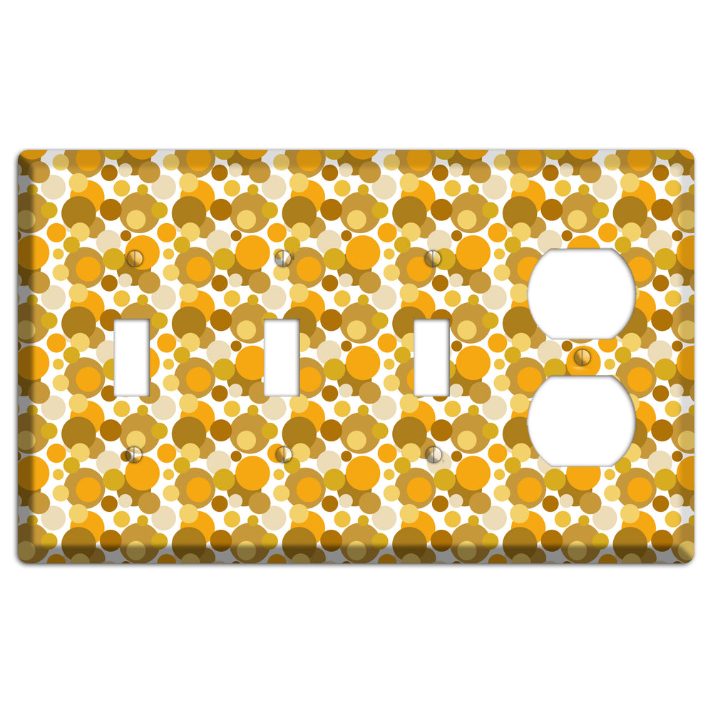 Multi Umber Bubble Dots 3 Toggle / Duplex Wallplate