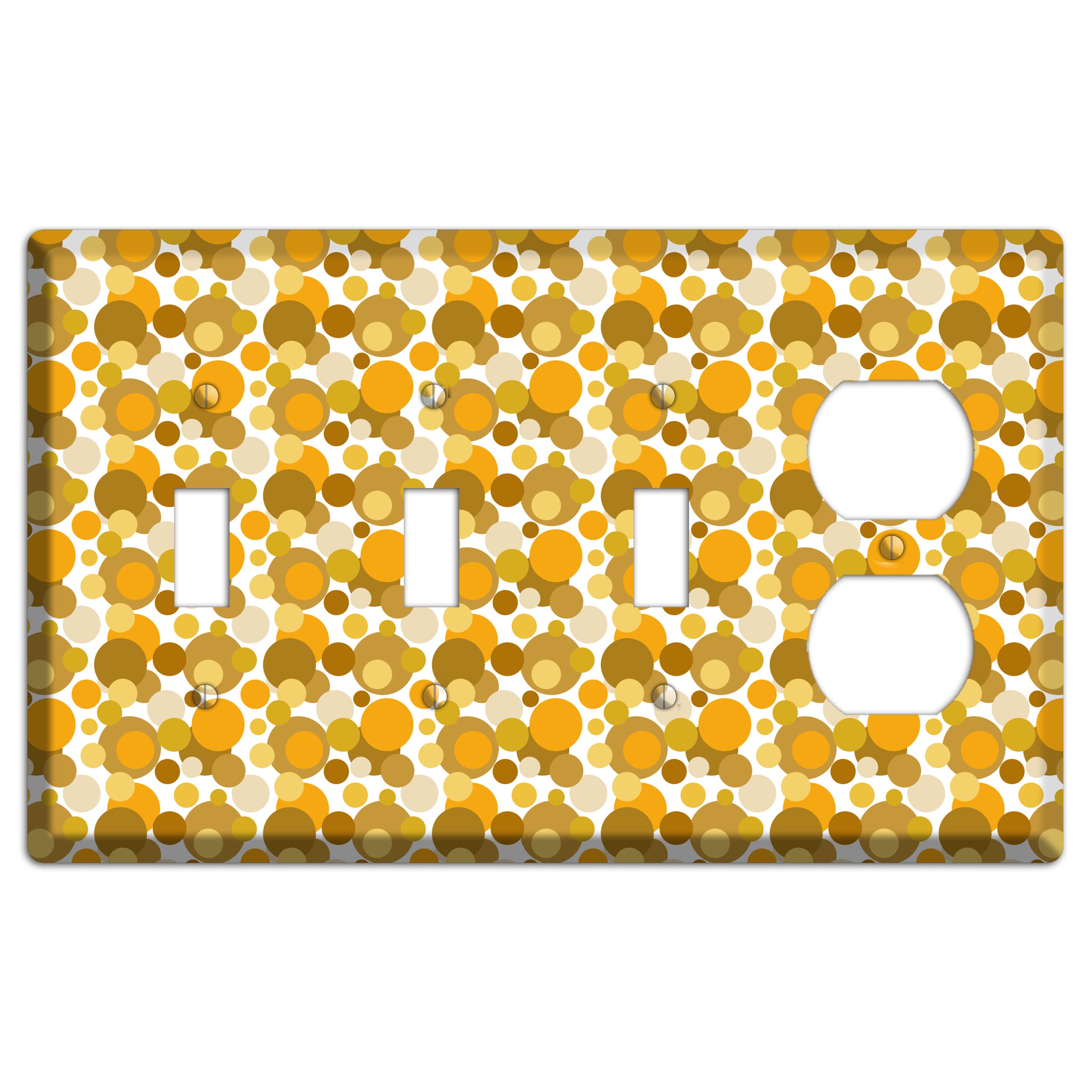 Multi Umber Bubble Dots 3 Toggle / Duplex Wallplate