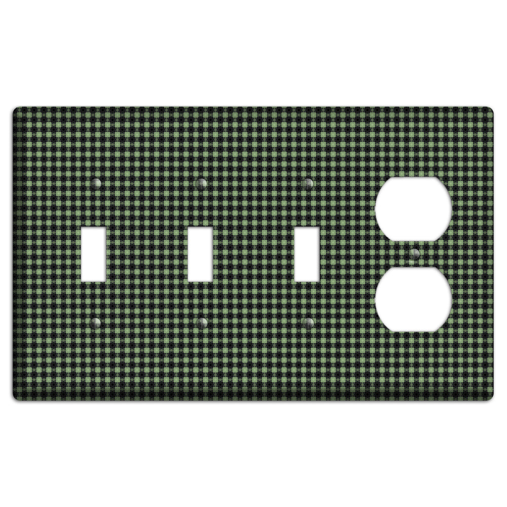 Multi Green Basket Check 3 Toggle / Duplex Wallplate