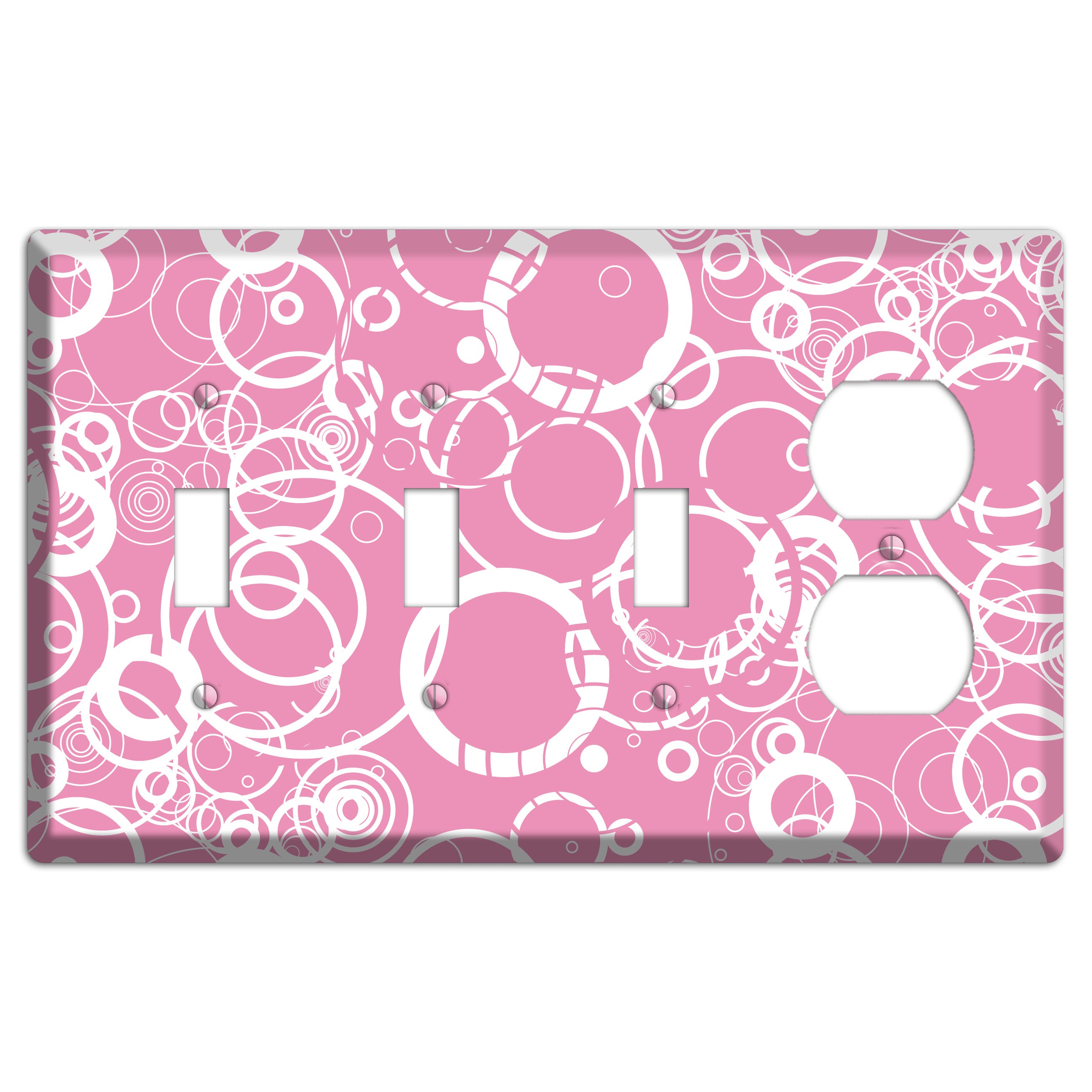 Light Pink Circles 3 Toggle / Duplex Wallplate