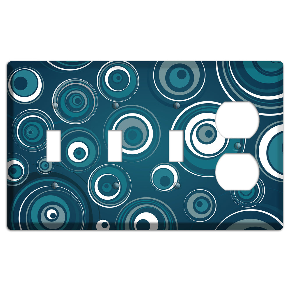 Blue Circles 3 Toggle / Duplex Wallplate