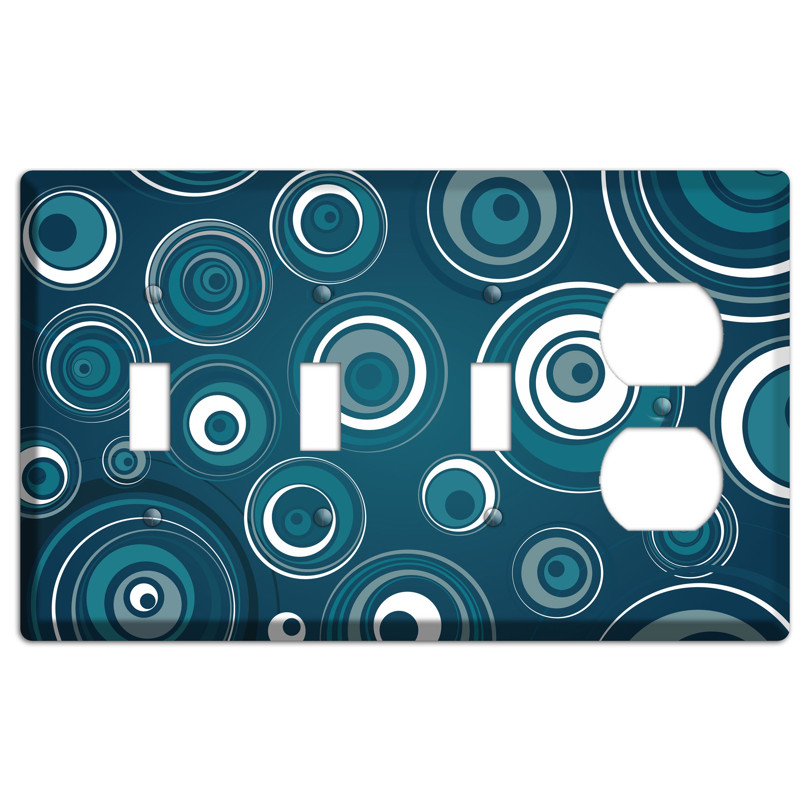 Blue Circles 3 Toggle / Duplex Wallplate