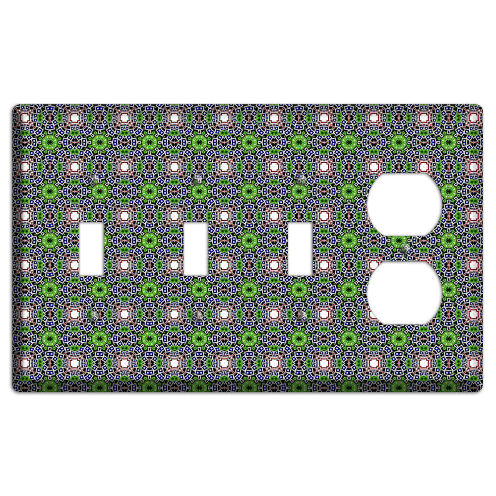 Green Foulard 4 3 Toggle / Duplex Wallplate