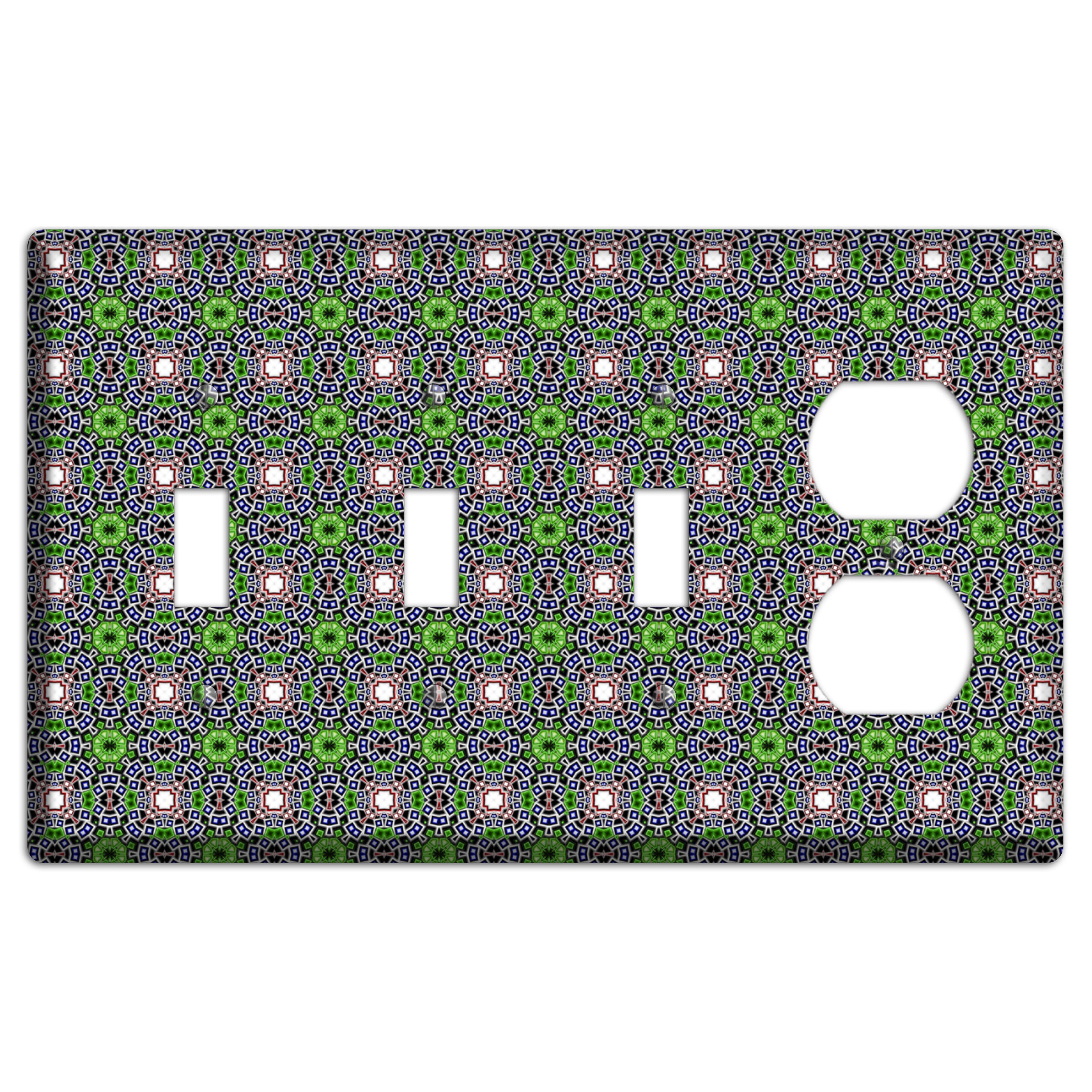 Green Foulard 4 3 Toggle / Duplex Wallplate