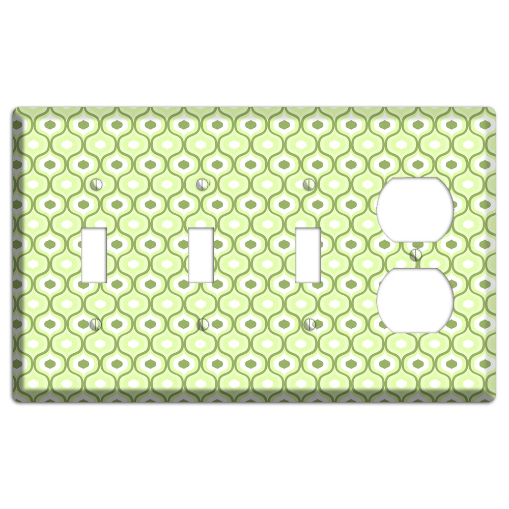 Multi Green Double Scallop 2 3 Toggle / Duplex Wallplate