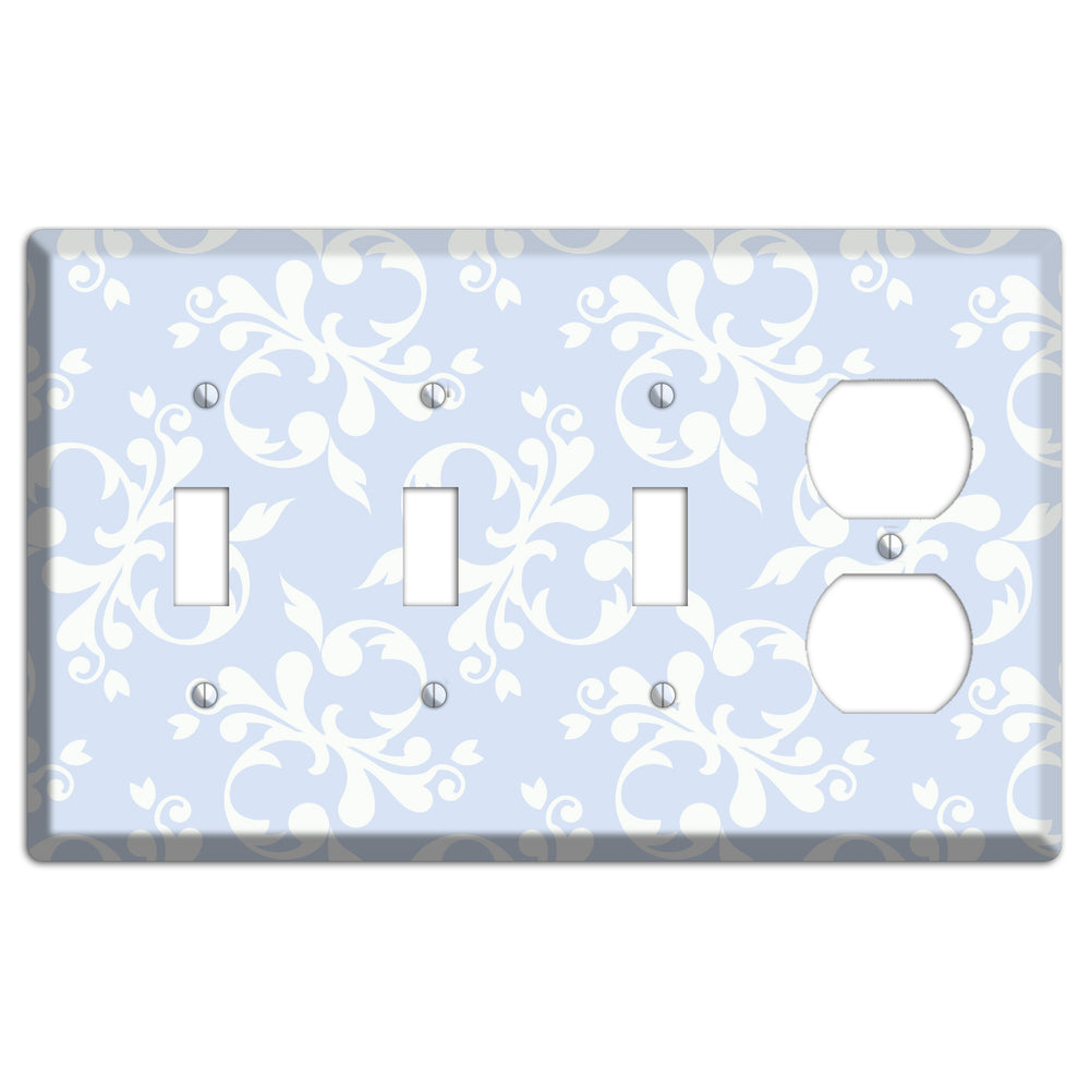 Light Blue Victorian Toile 3 Toggle / Duplex Wallplate