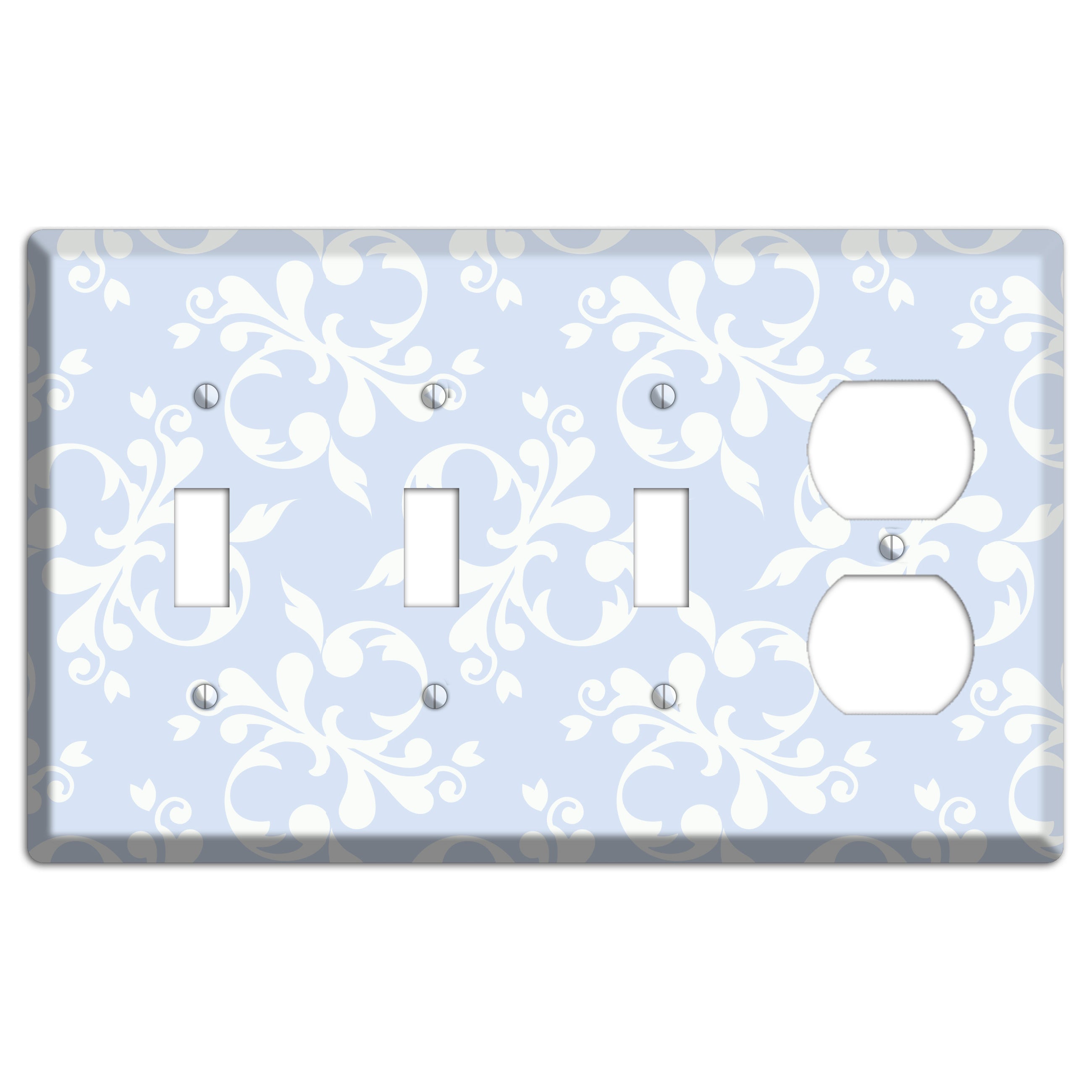 Light Blue Victorian Toile 3 Toggle / Duplex Wallplate