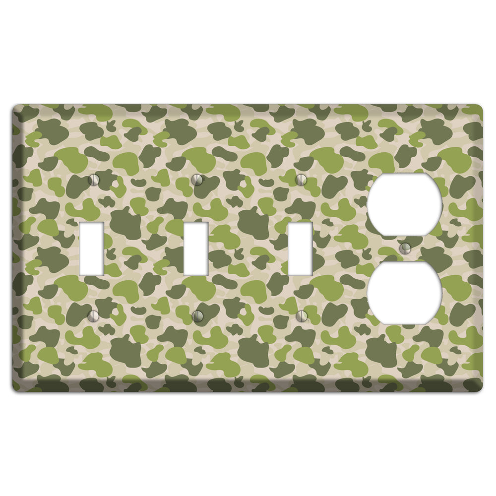 Jungle Green Parachute Camo 3 Toggle / Duplex Wallplate