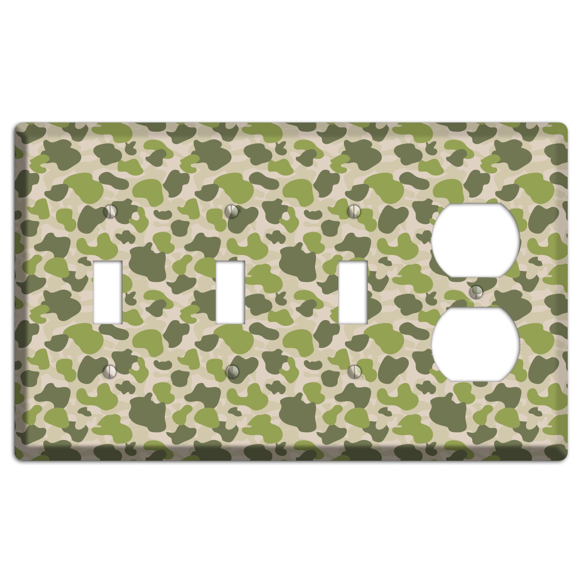 Jungle Green Parachute Camo 3 Toggle / Duplex Wallplate
