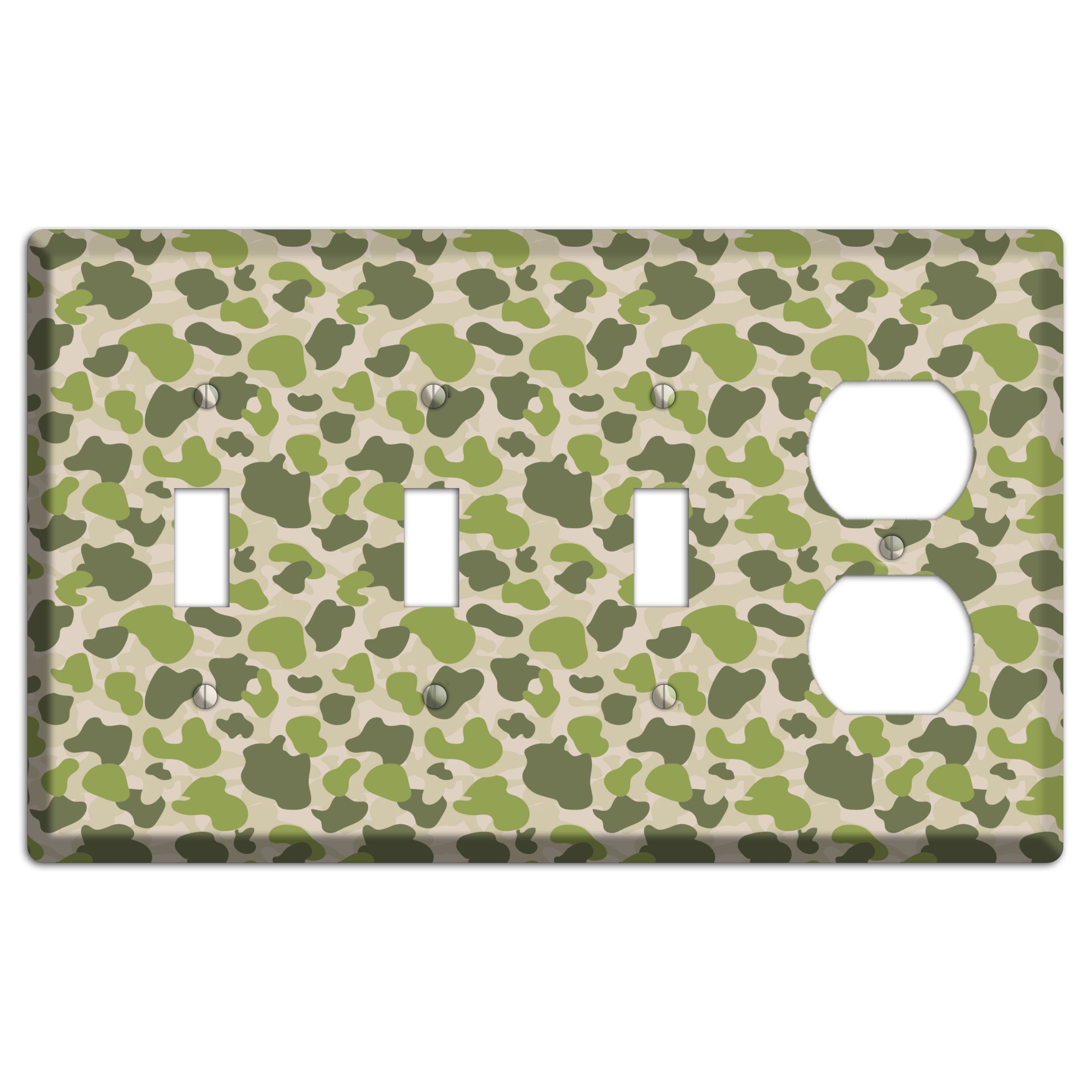 Jungle Green Parachute Camo 3 Toggle / Duplex Wallplate
