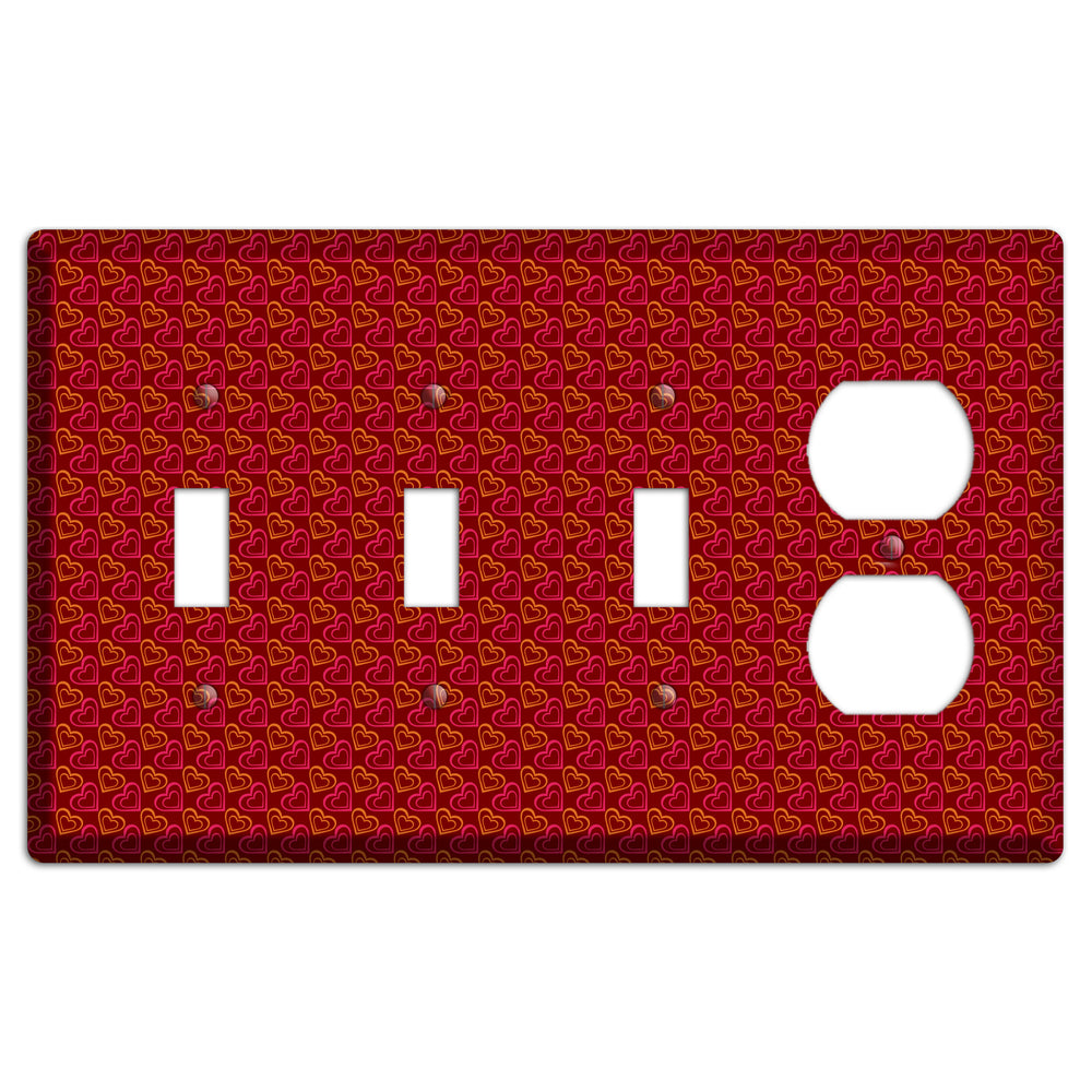 Red and Orange Hearts 3 Toggle / Duplex Wallplate