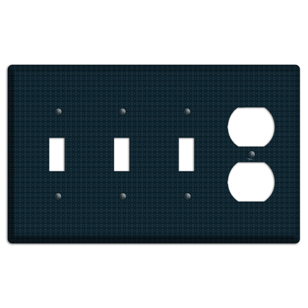 Navy Tiny Tapestry 3 Toggle / Duplex Wallplate