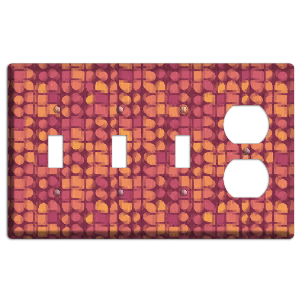 Coral Grunge Circles 3 Toggle / Duplex Wallplate