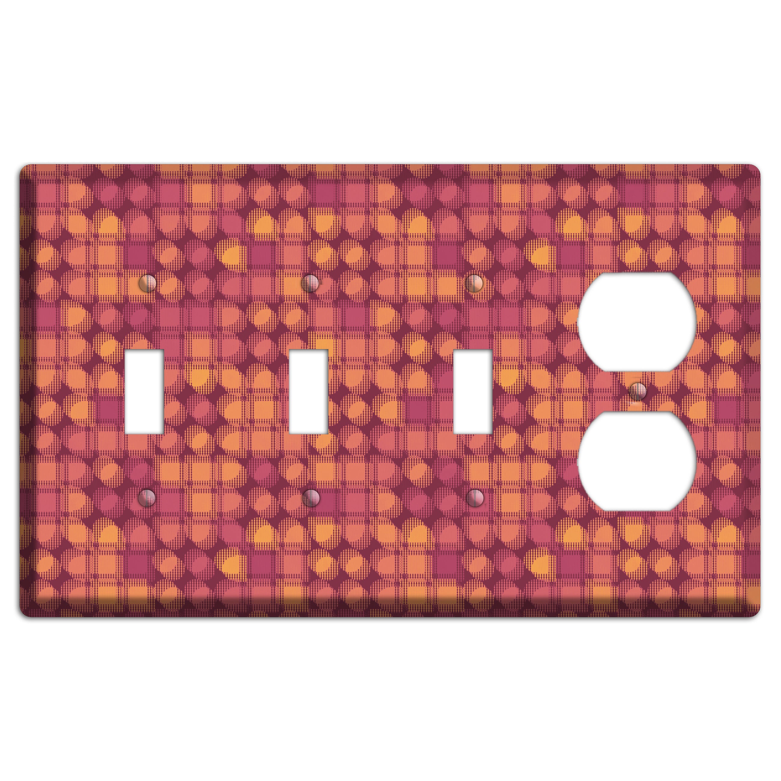 Coral Grunge Circles 3 Toggle / Duplex Wallplate