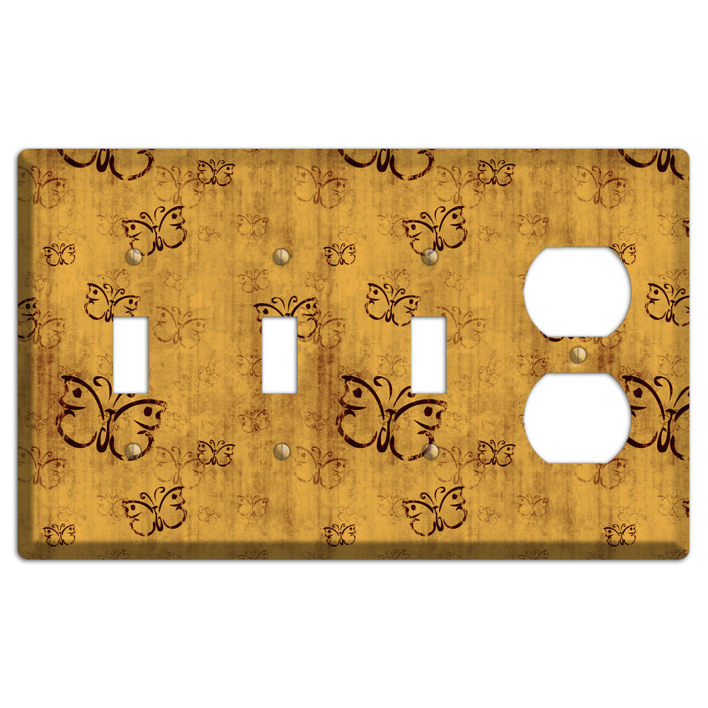 Mustard Butterfly 3 Toggle / Duplex Wallplate