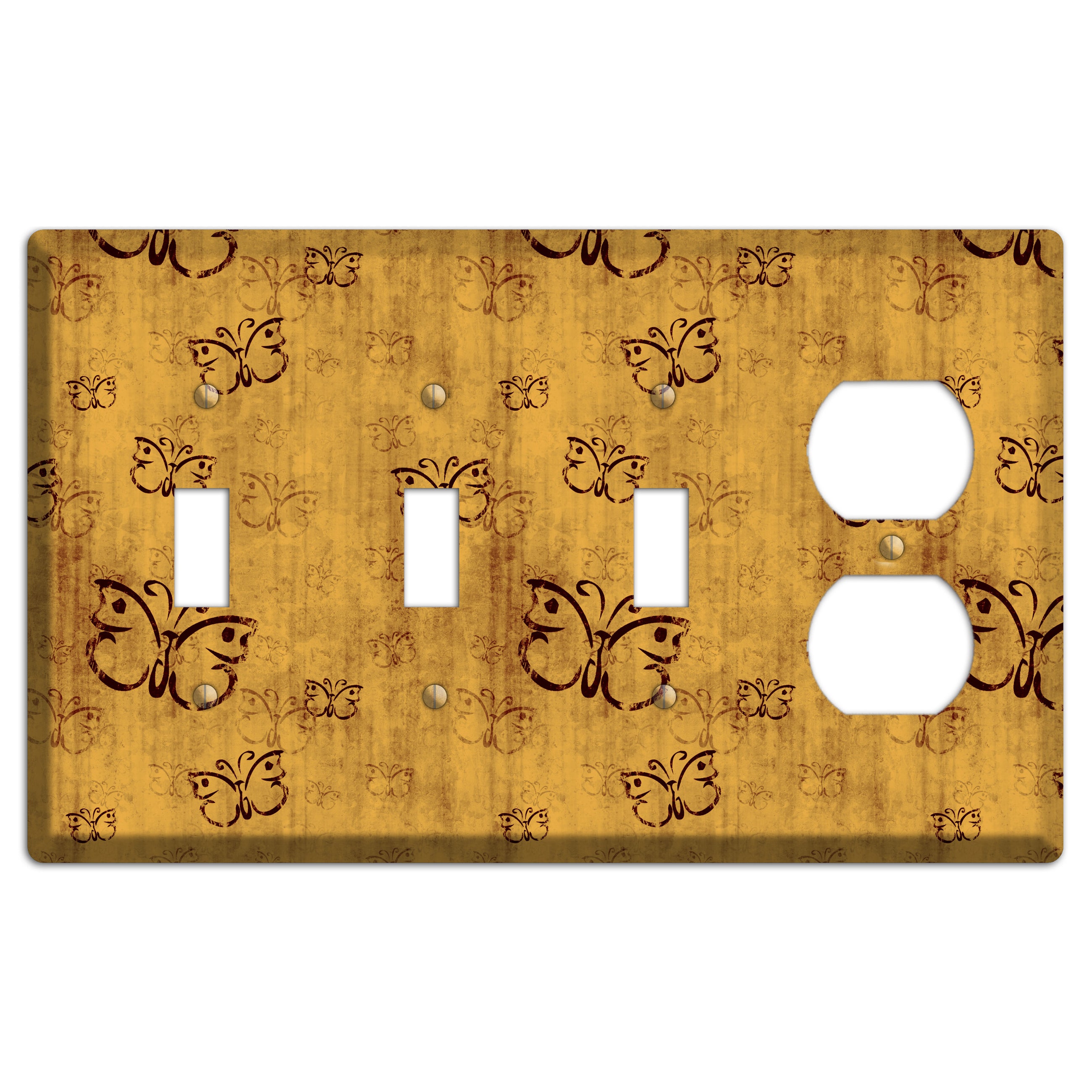 Mustard Butterfly 3 Toggle / Duplex Wallplate