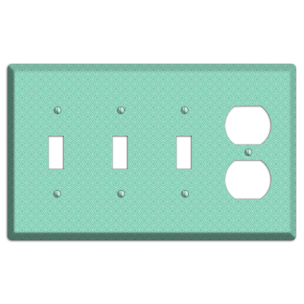 Aqua Calico Cartouche 3 Toggle / Duplex Wallplate