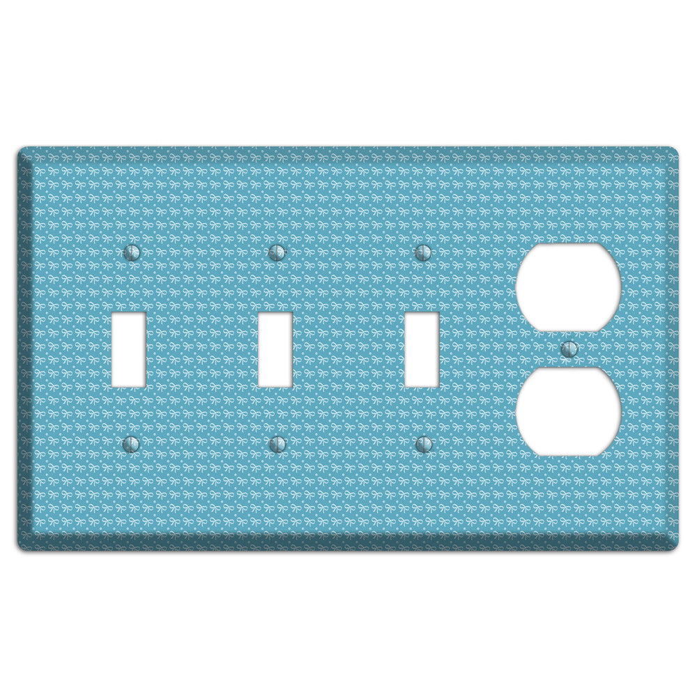 Turquoise Bows 3 Toggle / Duplex Wallplate