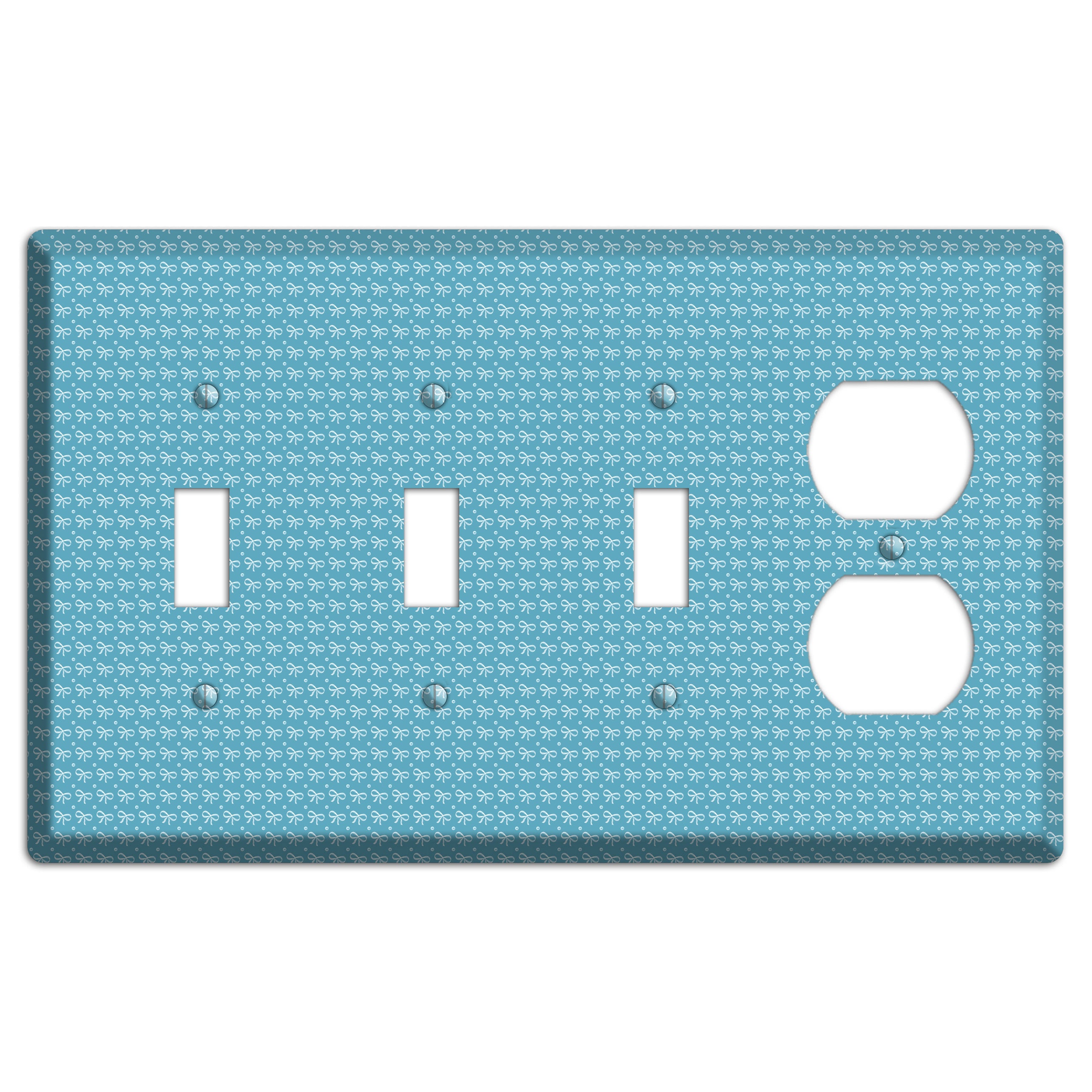 Turquoise Bows 3 Toggle / Duplex Wallplate