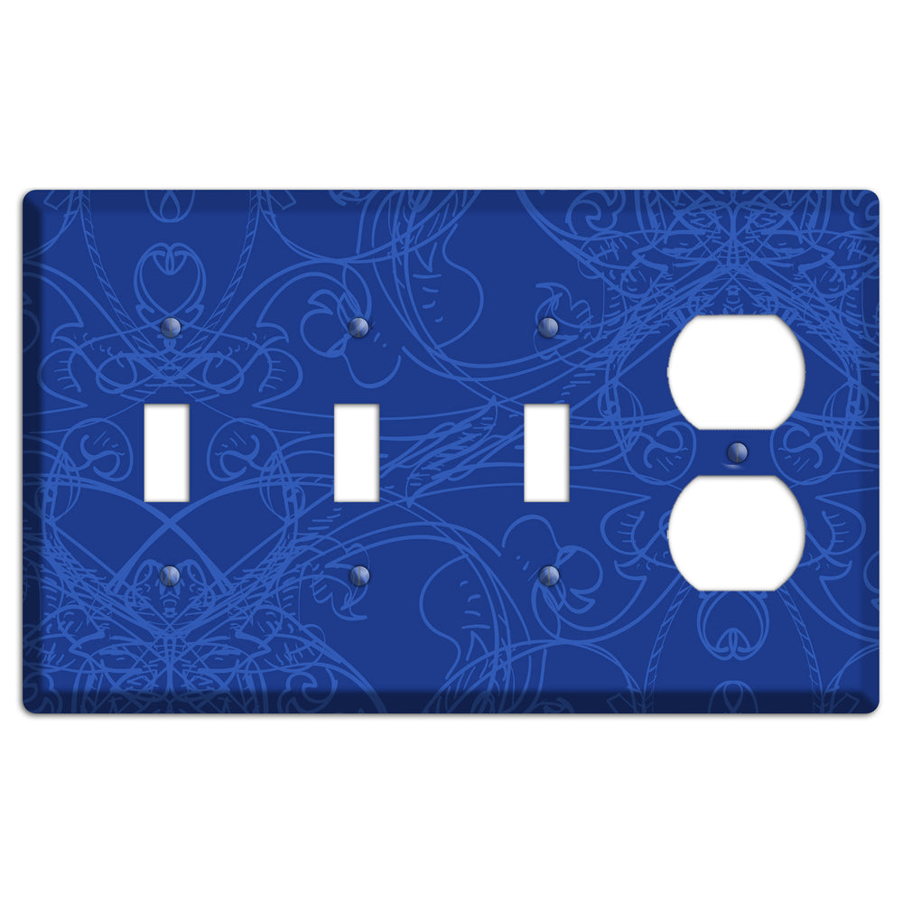 Blue Deco Sketch 3 Toggle / Duplex Wallplate