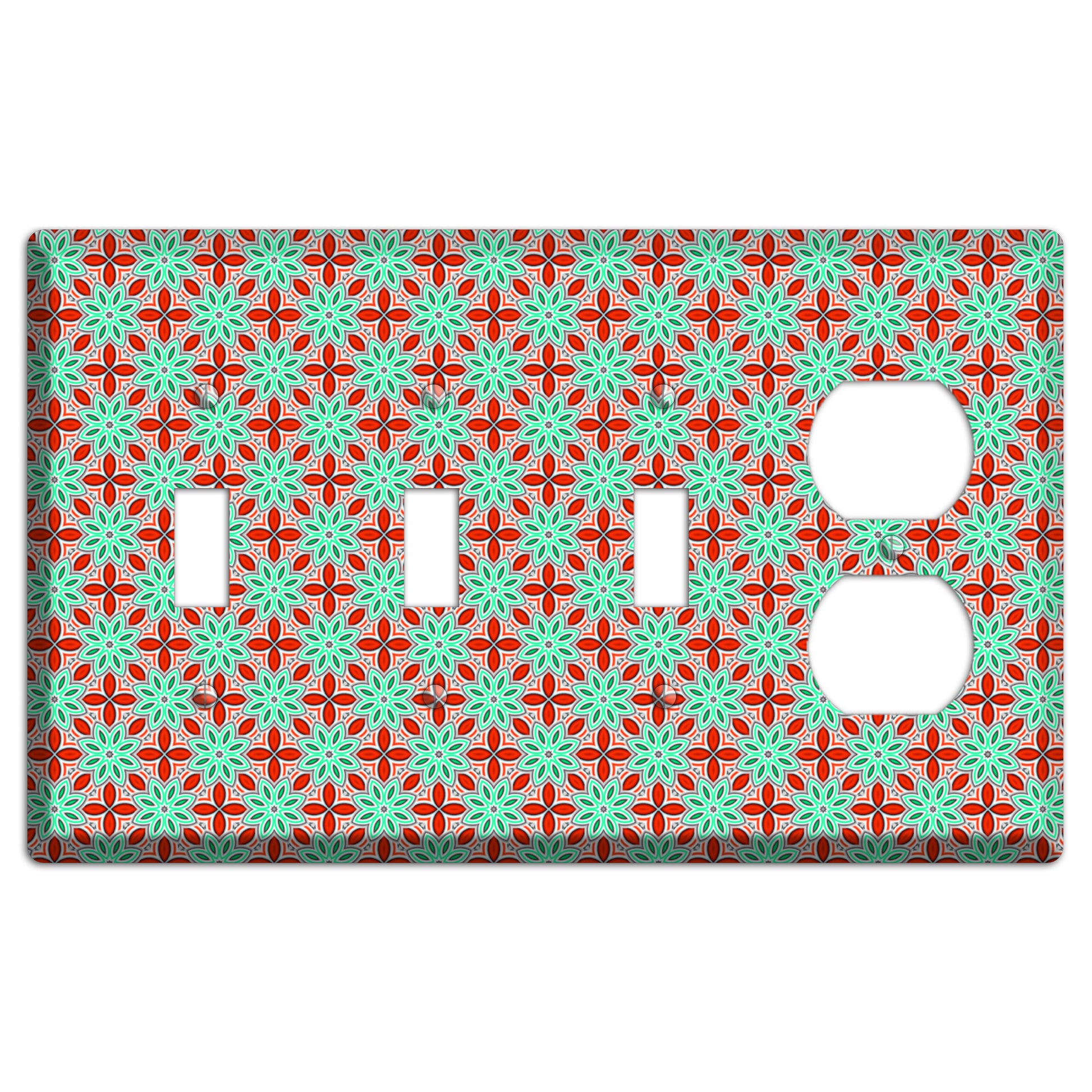 Green and Red Foulard 2 3 Toggle / Duplex Wallplate