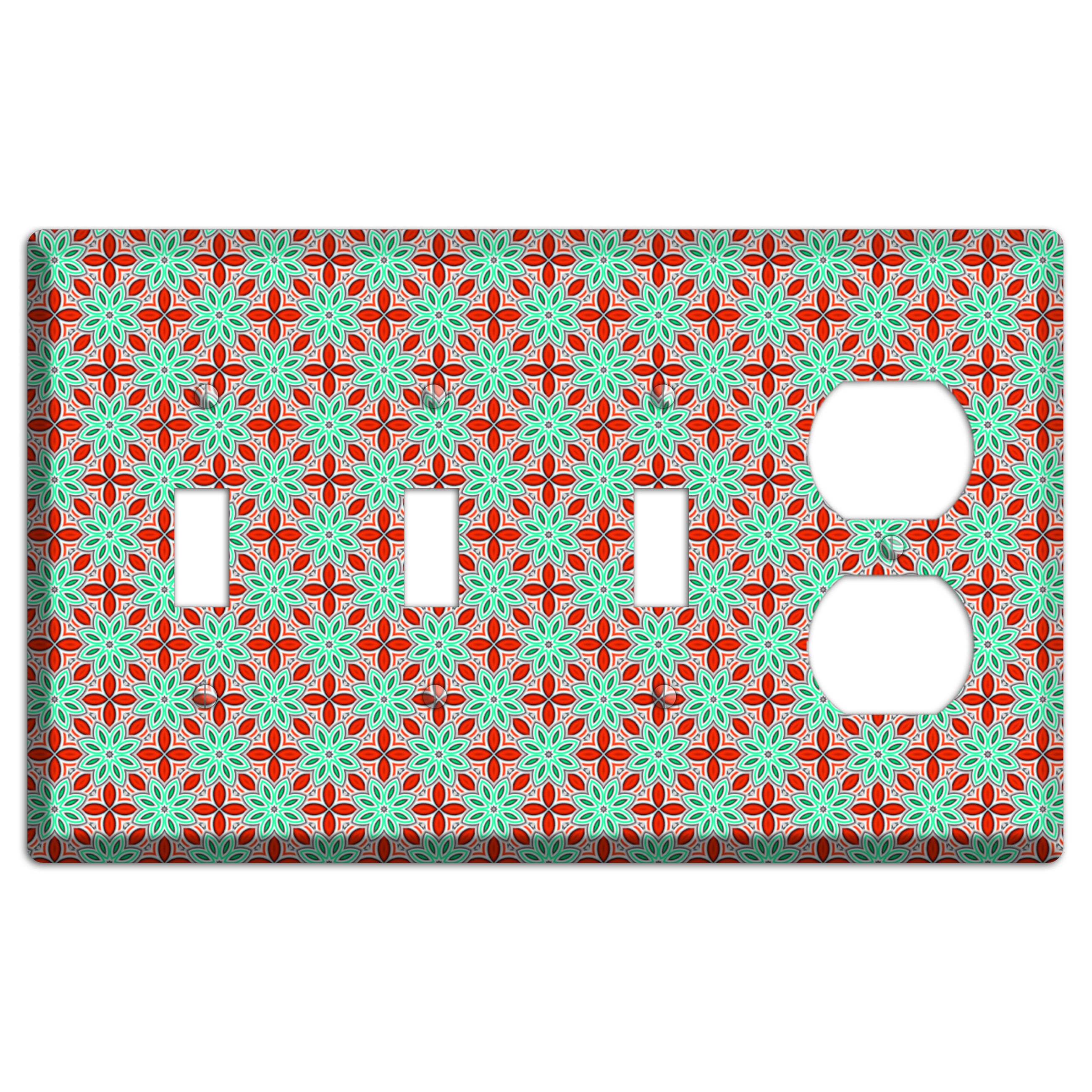Green and Red Foulard 2 3 Toggle / Duplex Wallplate