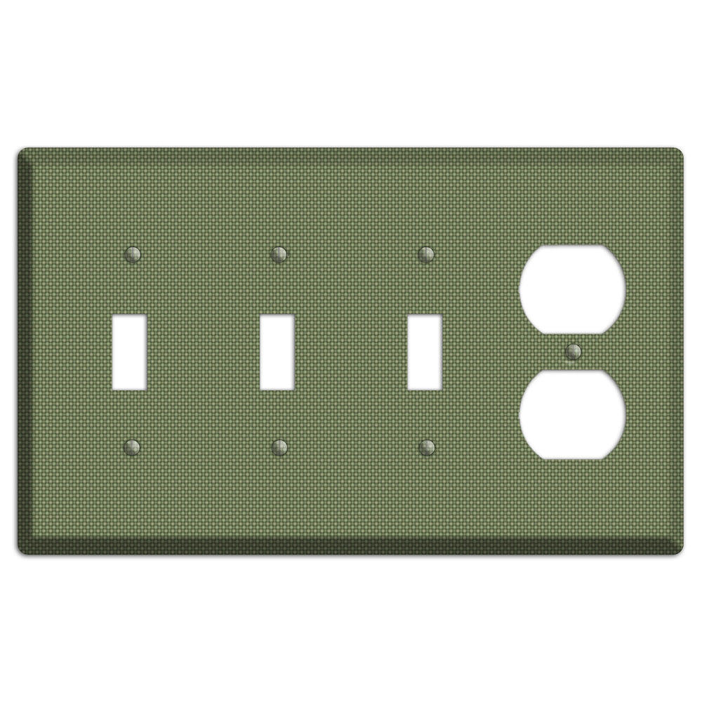 Multi Green Tiny Checkered Circles 3 Toggle / Duplex Wallplate