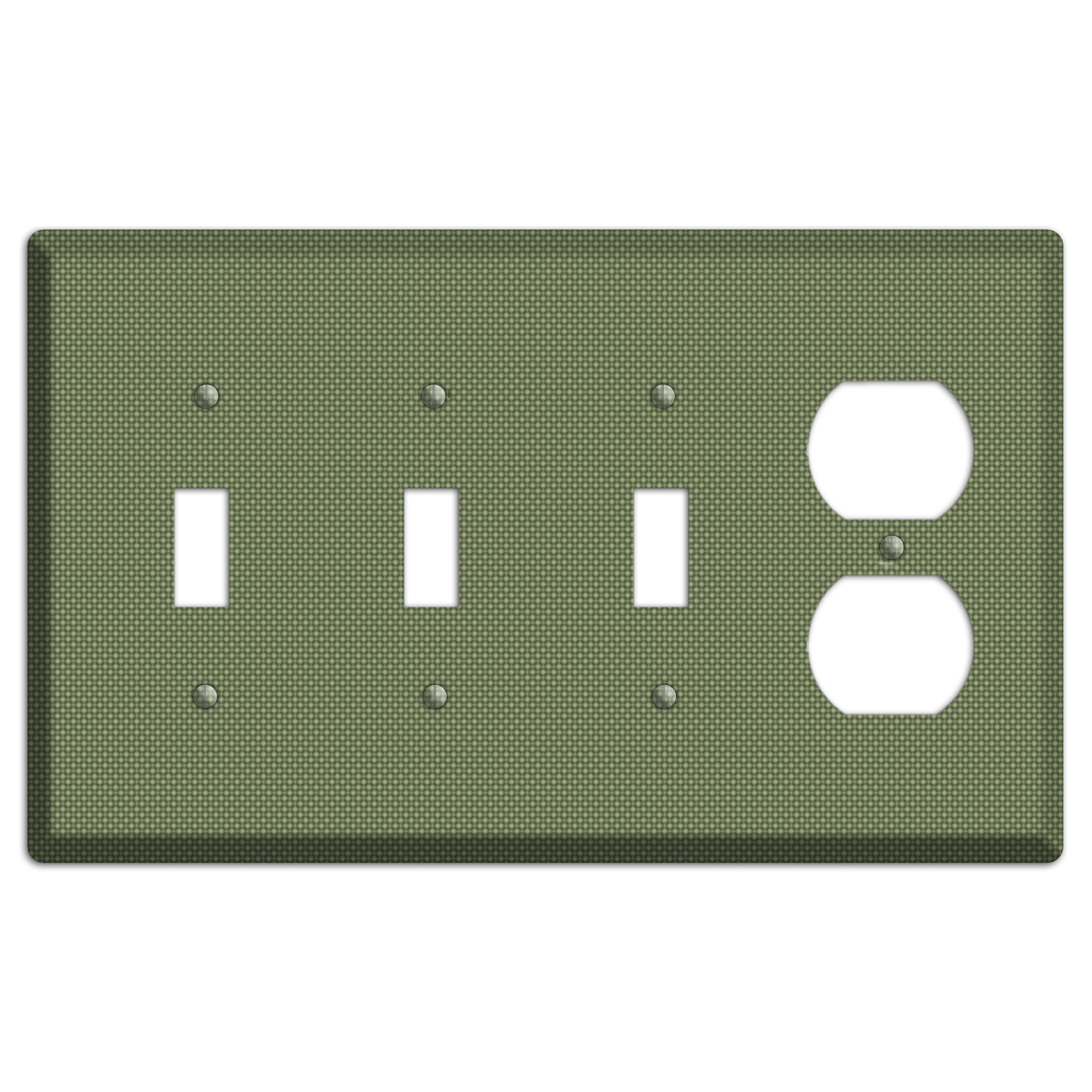 Multi Green Tiny Checkered Circles 3 Toggle / Duplex Wallplate