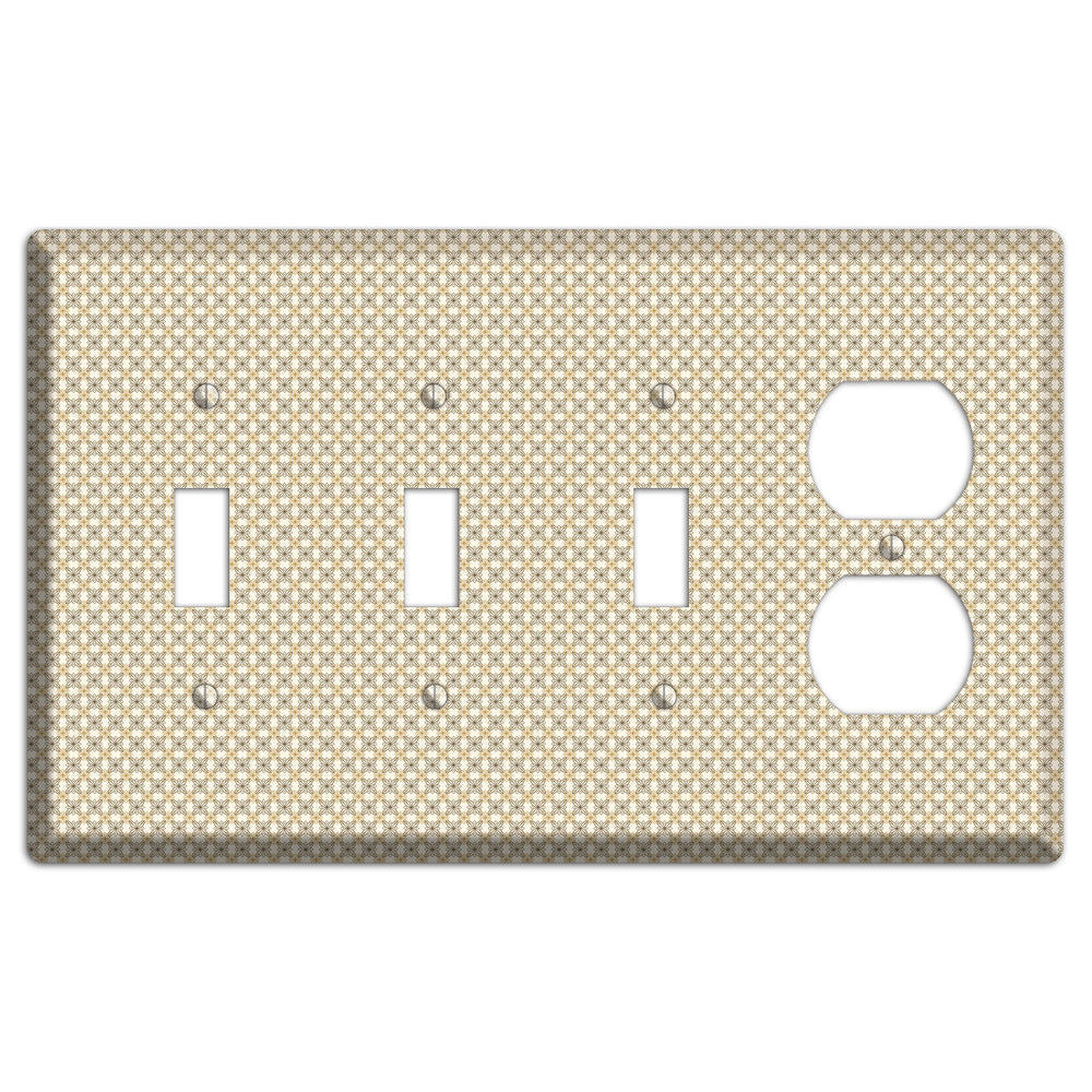 Multi Beige Tiled Arabesque 3 Toggle / Duplex Wallplate