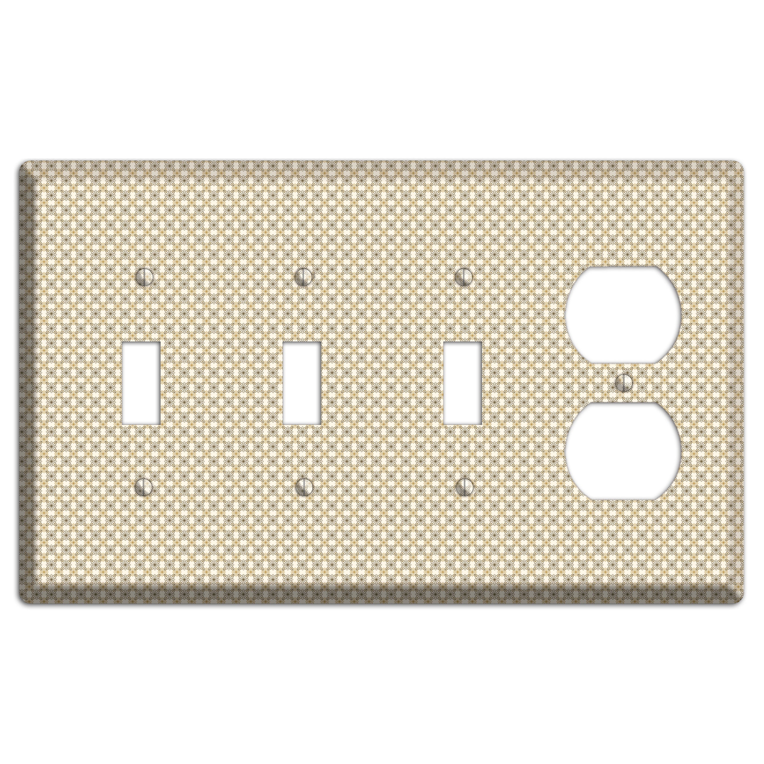 Multi Beige Tiled Arabesque 3 Toggle / Duplex Wallplate