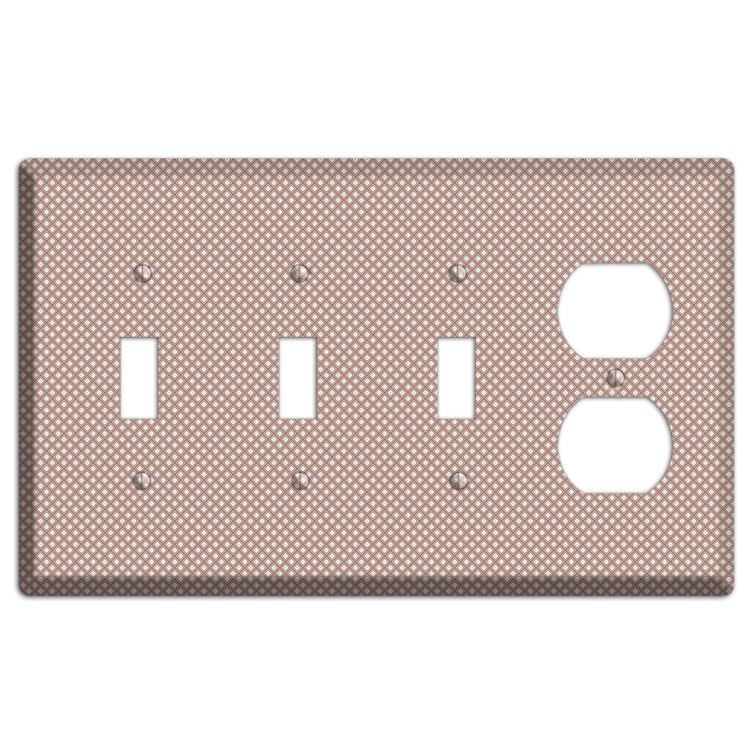 Light Brown and Beige Diamonds 3 Toggle / Duplex Wallplate