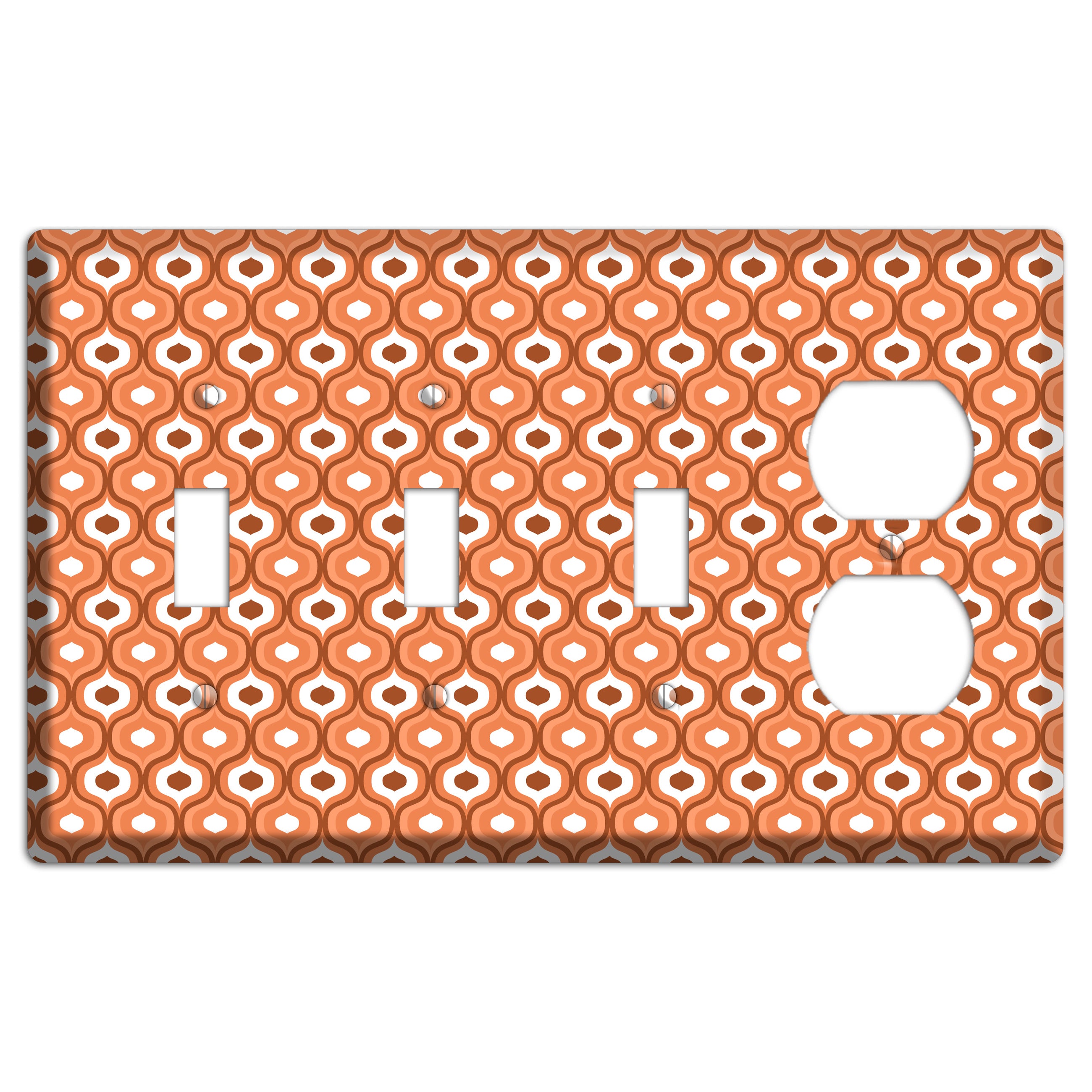 Coral Double Scallop 3 Toggle / Duplex Wallplate
