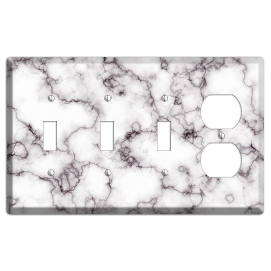 Black Stained Marble 3 Toggle / Duplex Wallplate