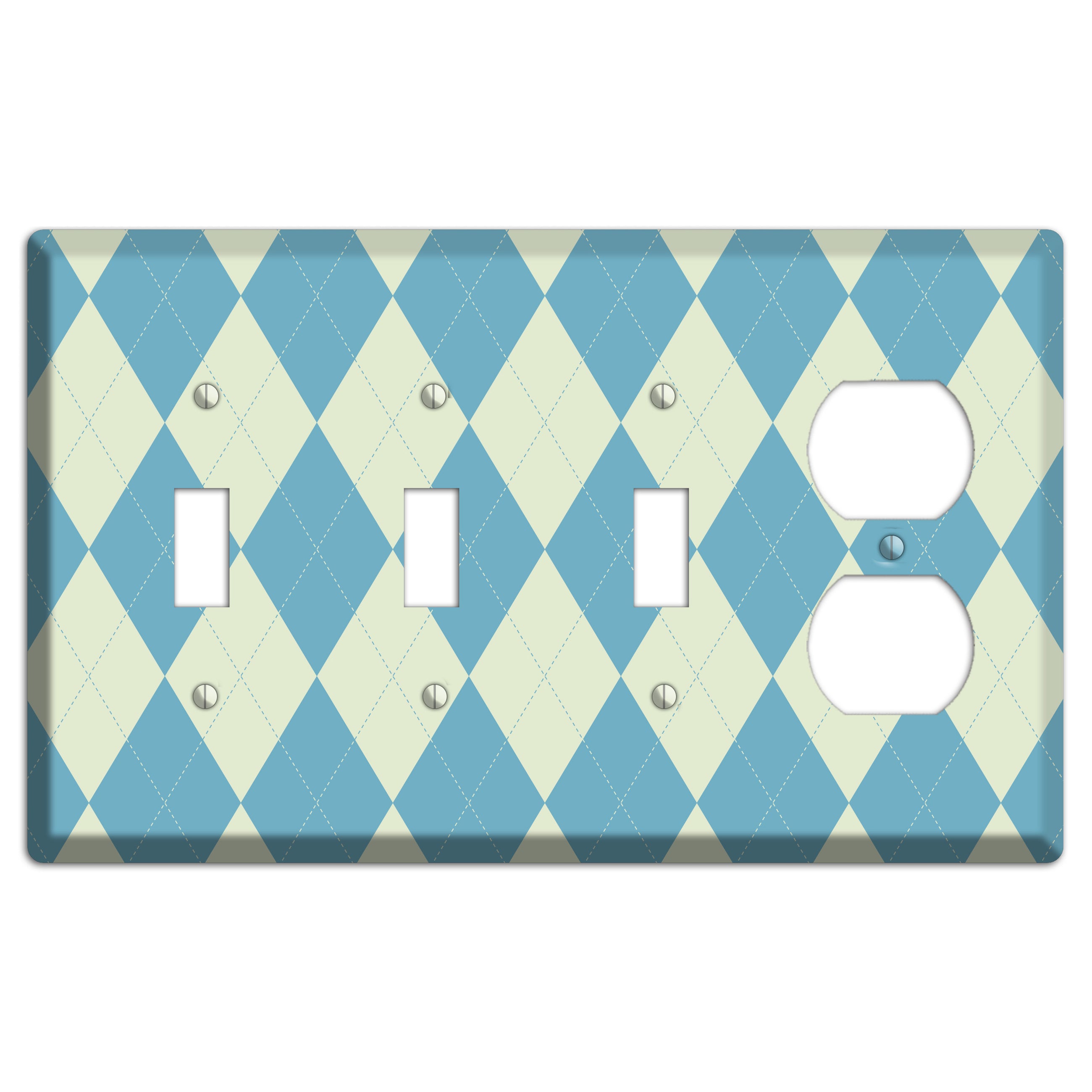 Mustard and Black Plaid 3 Toggle / Duplex Wallplate