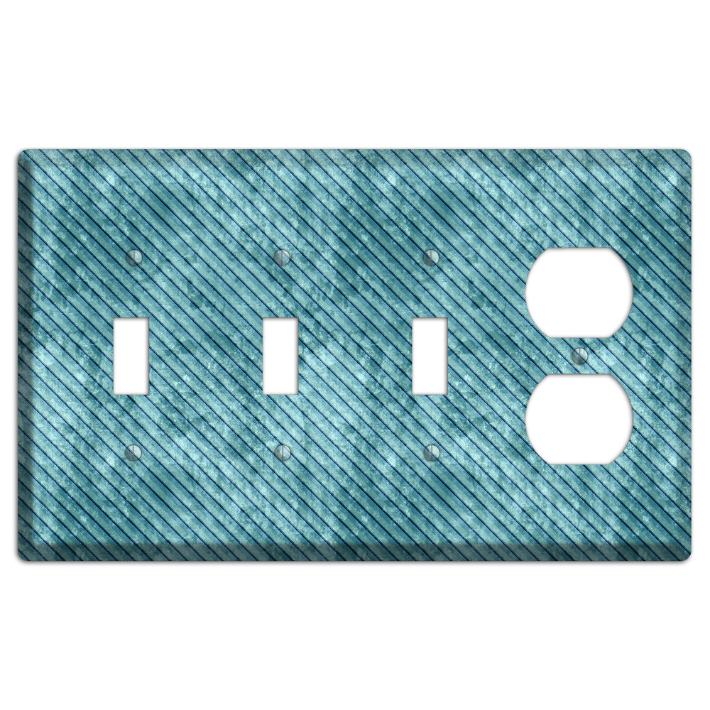 Turquoise Denim 3 Toggle / Duplex Wallplate