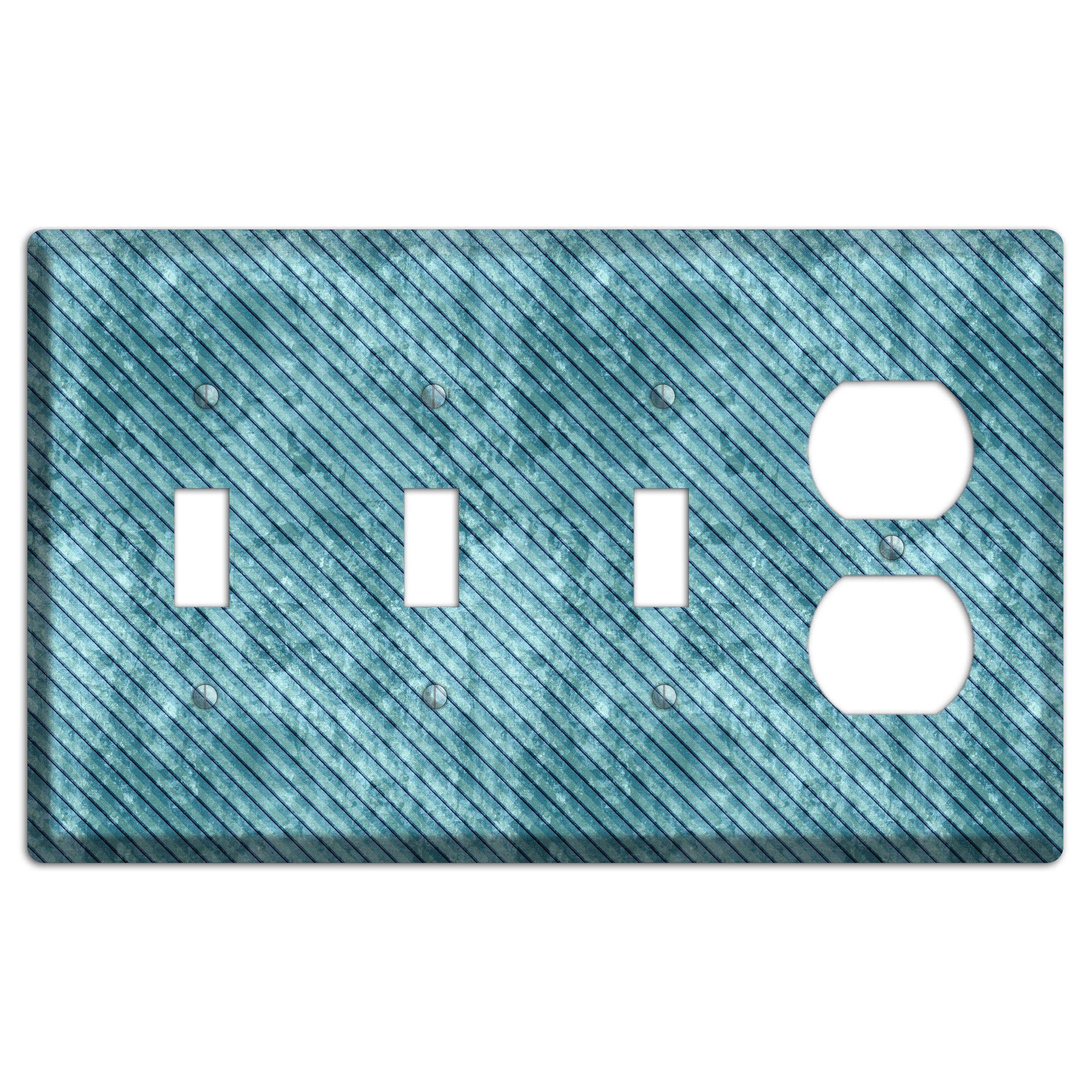 Turquoise Denim 3 Toggle / Duplex Wallplate