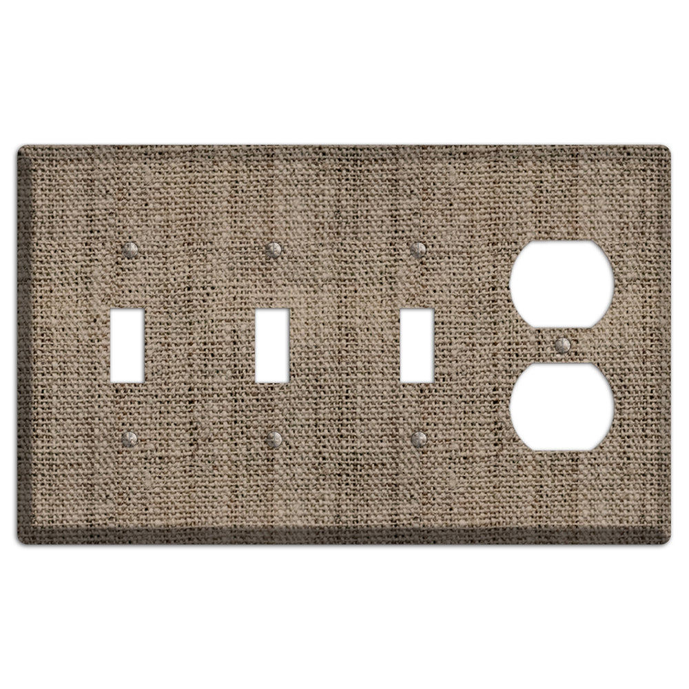 Sand Dune Burlap 3 Toggle / Duplex Wallplate
