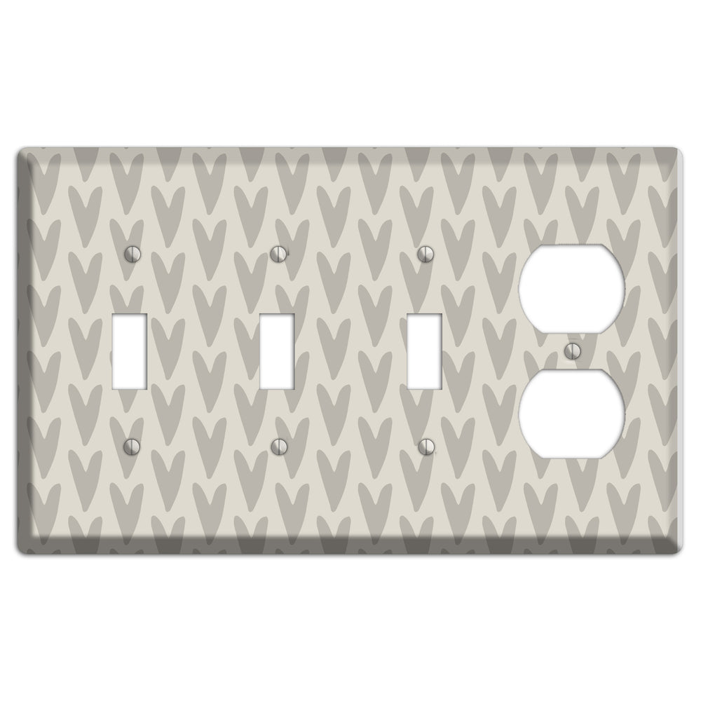 Simple Scandanavian Style I 3 Toggle / Duplex Wallplate