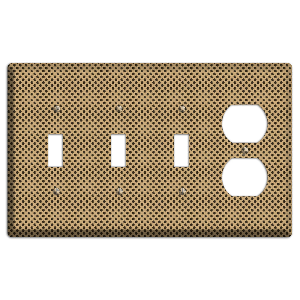 Beige with Brown Polka Dots 3 Toggle / Duplex Wallplate