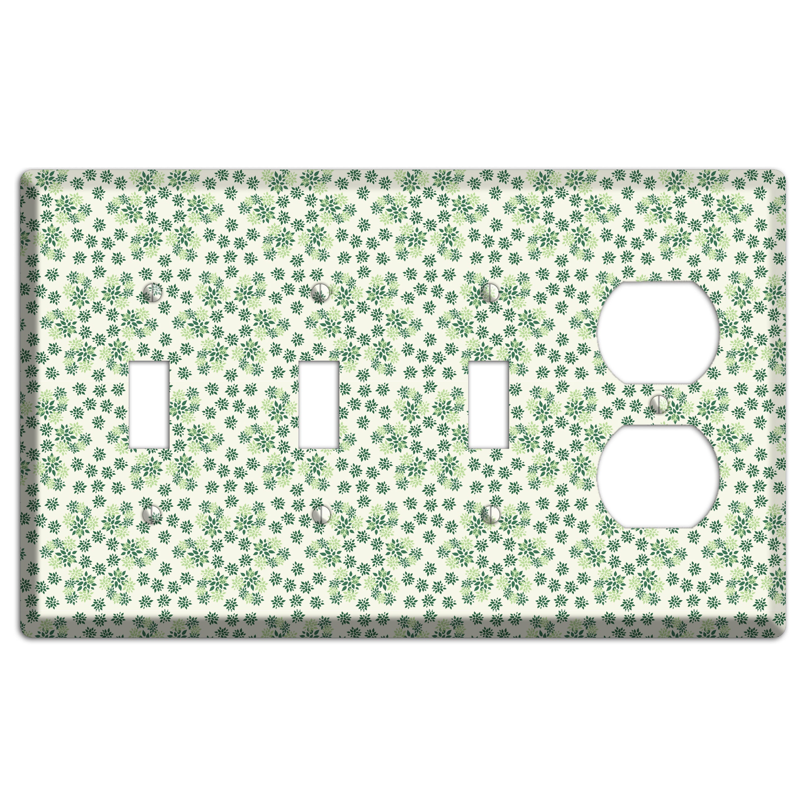 Multi Green Calico 3 Toggle / Duplex Wallplate