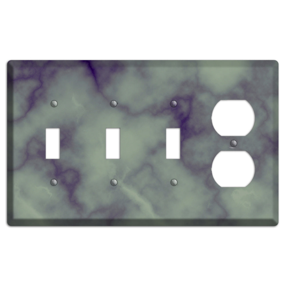 Mid Gray Marble 3 Toggle / Duplex Wallplate