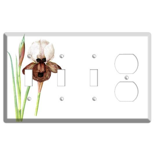 White iris 3 Toggle / Duplex Wallplate