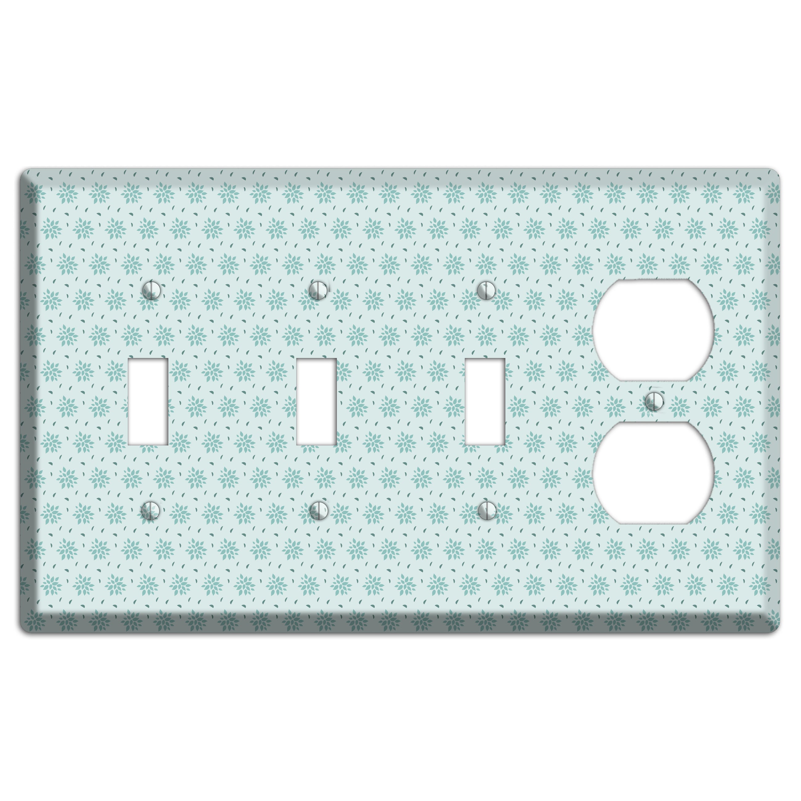Soft Blue Calico 3 Toggle / Duplex Wallplate