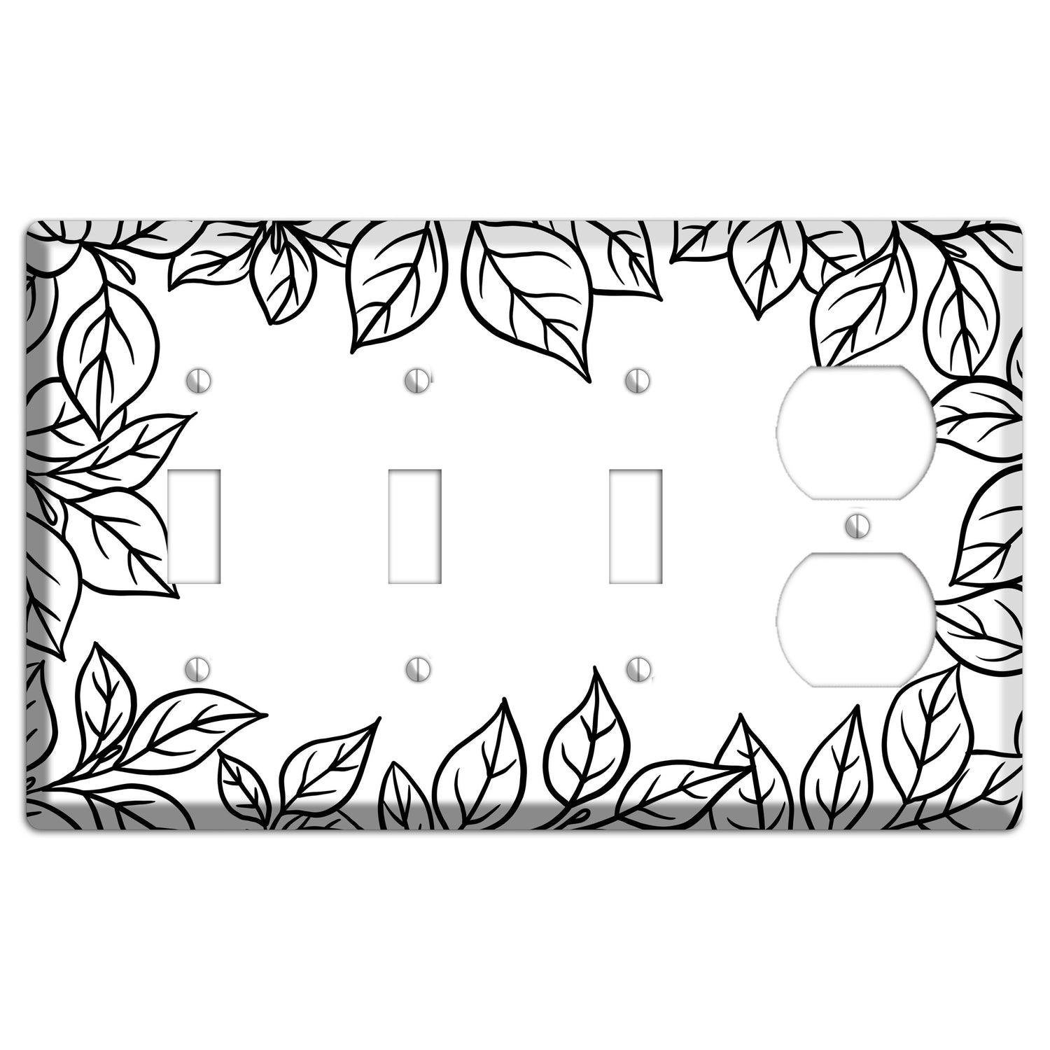 Hand-Drawn Leaves 7 3 Toggle / Duplex Wallplate
