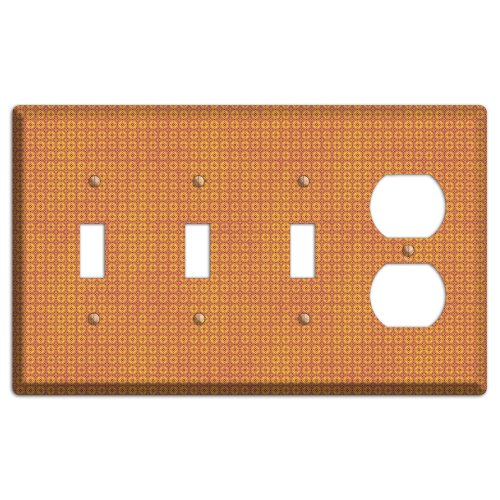 Multi Orange Arabesque 3 Toggle / Duplex Wallplate