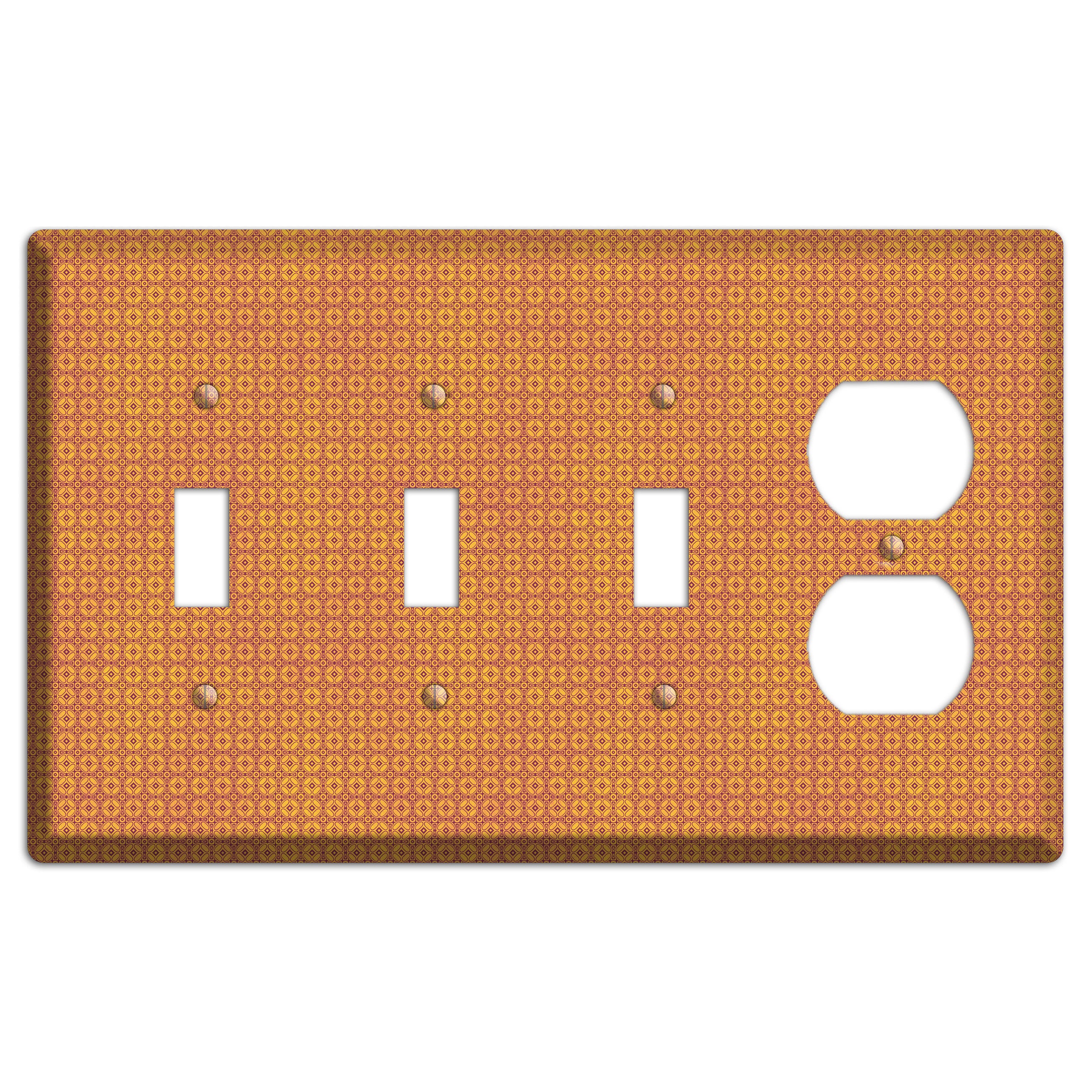 Multi Orange Arabesque 3 Toggle / Duplex Wallplate