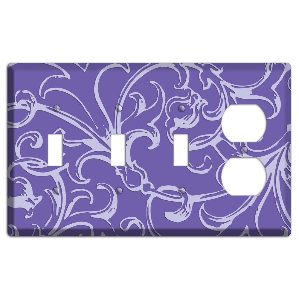 Victorian Light Purple 3 Toggle / Duplex Wallplate
