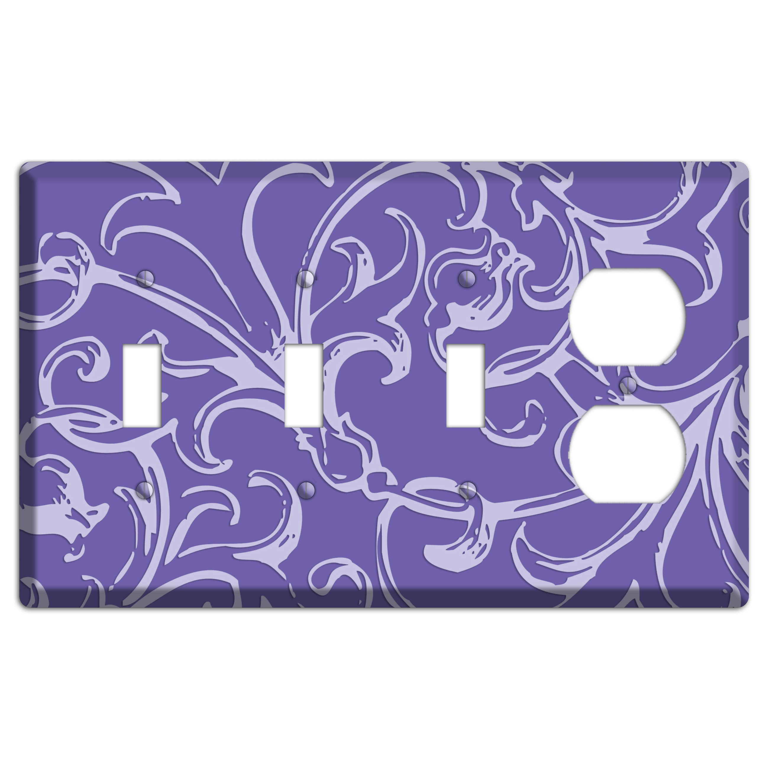 Victorian Light Purple 3 Toggle / Duplex Wallplate
