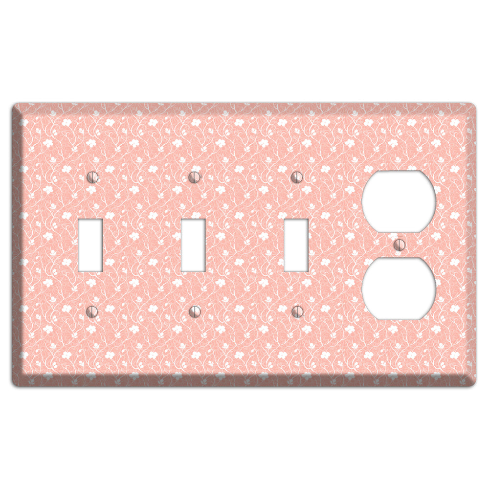 Salmon Sprig 3 Toggle / Duplex Wallplate