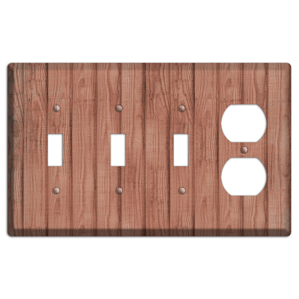 Coral Tree Weathered Wood 3 Toggle / Duplex Wallplate
